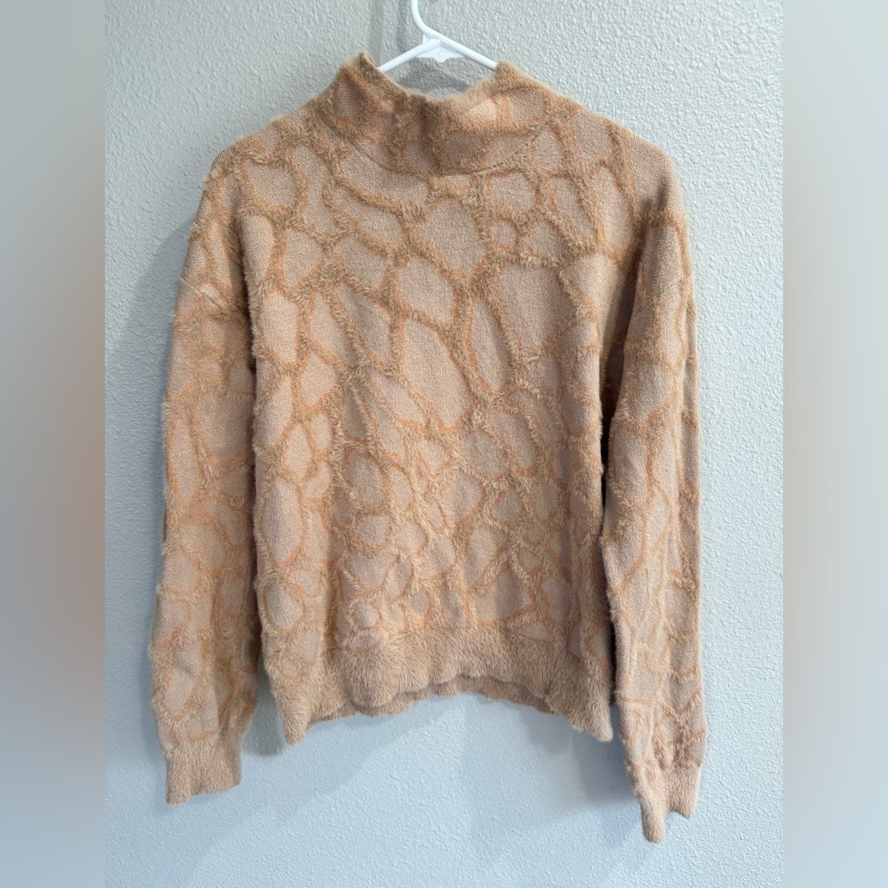 Mystree sweater soft beige fuzzy sweater.  Size medium